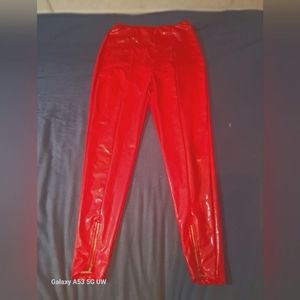 SHEIN red faux leather pants